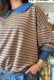 Sunday Morning Relaxed Sweatshirt Grey & Camel